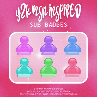 Y2K MSN inspired sub badges